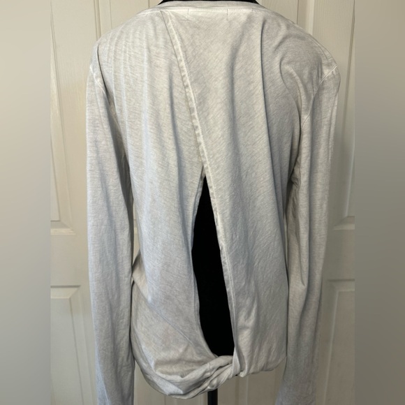Cloth & Stone Womens Top M Open Back Tee Shirt Gray Long Sleeve Modal Cotton - Picture 3 of 8